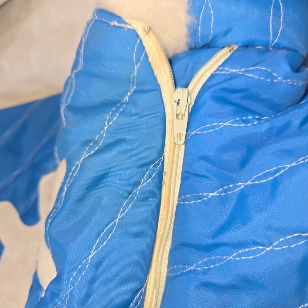 Vintage Quilted Bunting 24M Snowsuit Removable Booties Mittens Zipper Repair - Picture 16 of 16